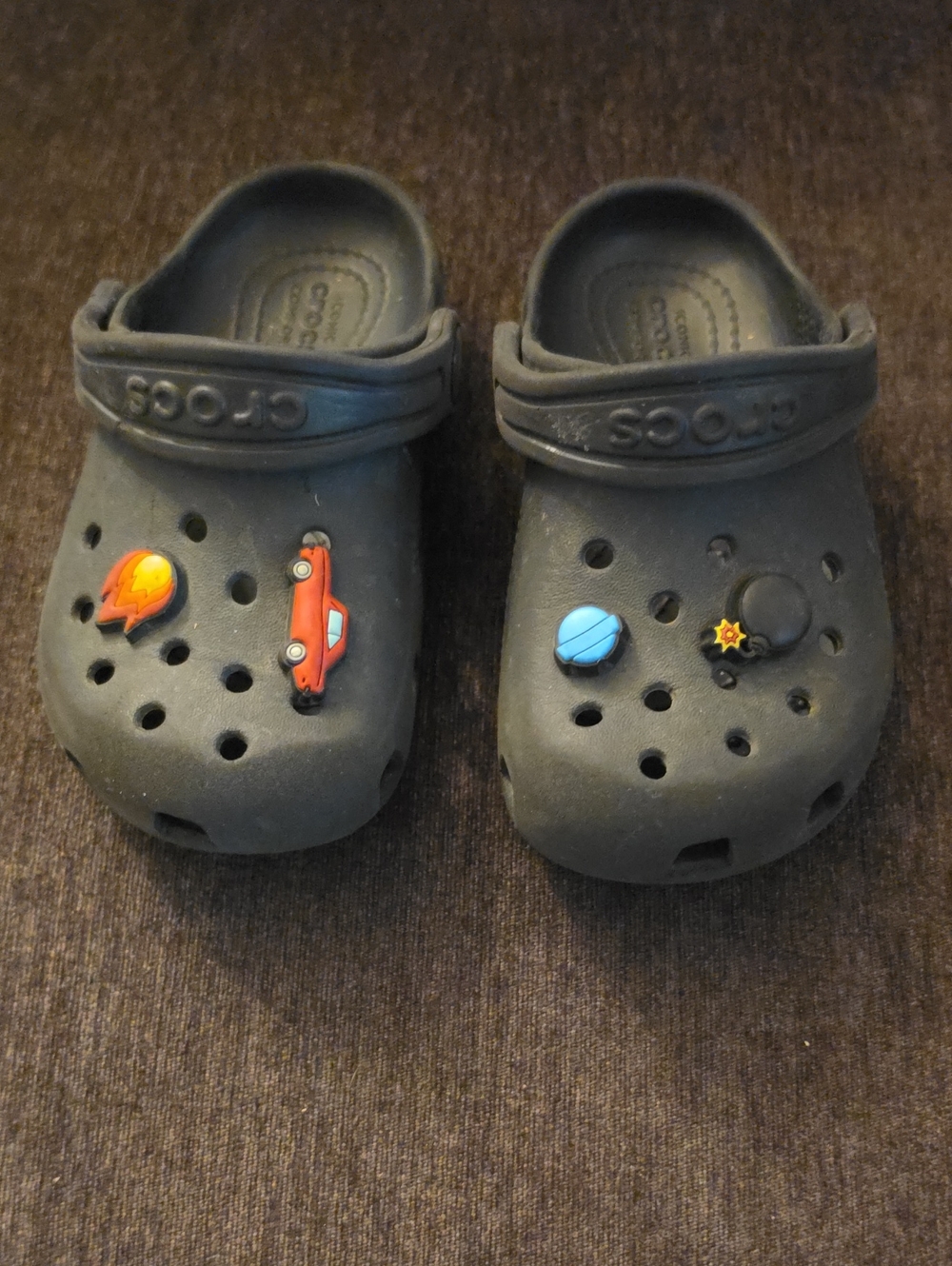 CROCS Kids Black Classic Clog with Fun Jibbitz Charms